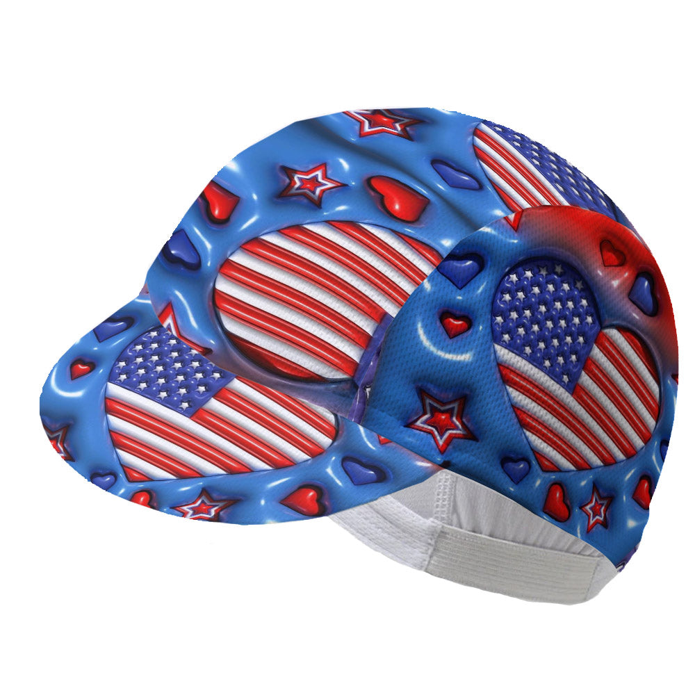 Customized USA Flag 3D Inflated Effect Printed Hat - Cycling Hat Unisex