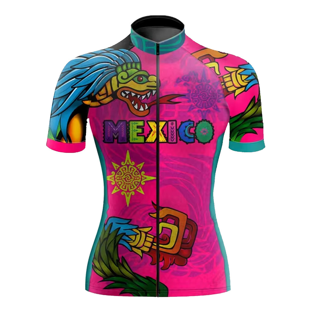 Customized Mexico Aztec Cycling Short Sleeve For Women