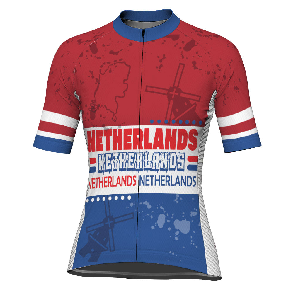 Customized Netherlands Short Sleeve Cycling Jersey for Women