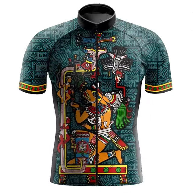 Customized Mexico Aztec Cycling Short Sleeve For Men