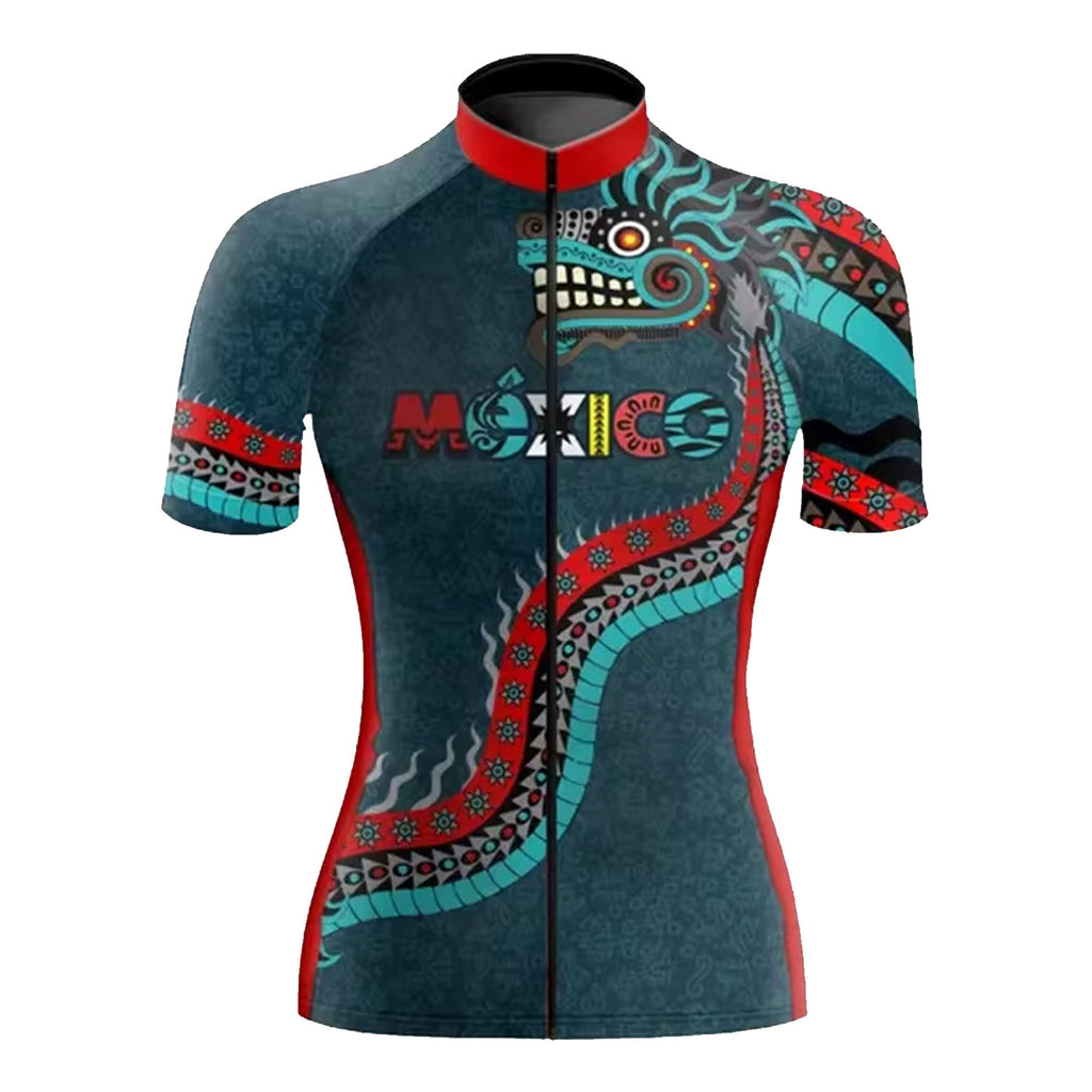 Customized Mexico Aztec Cycling Short Sleeve For Women