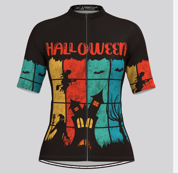 Personalized Halloween Short Sleeve Cycling Jersey for Women