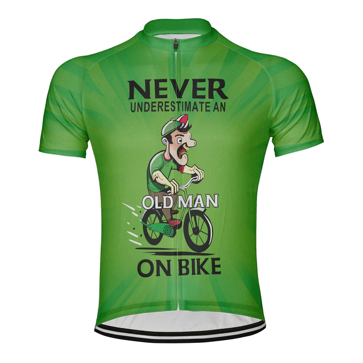 Customized Never Underestimate An Old Man On Bike Men's Cycling Jersey Short Sleeve