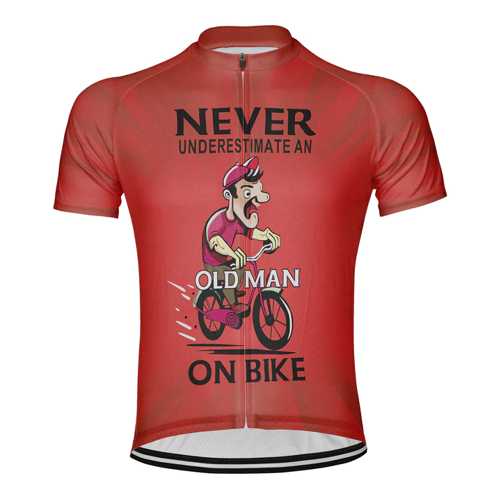 Customized Never Underestimate An Old Man On Bike Men's Cycling Jersey Short Sleeve