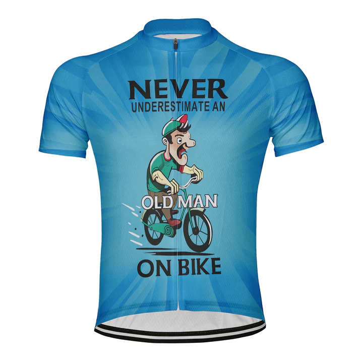 Customized Never Underestimate An Old Man On Bike Men's Cycling Jersey Short Sleeve