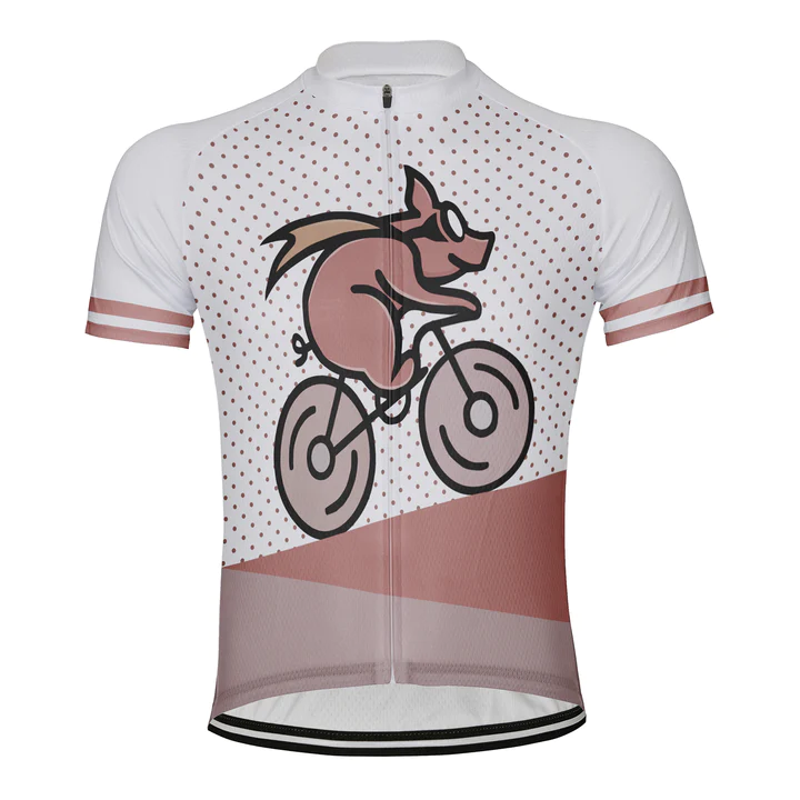 Customized Funny Pig Short Sleeve Cycling Jersey for Men