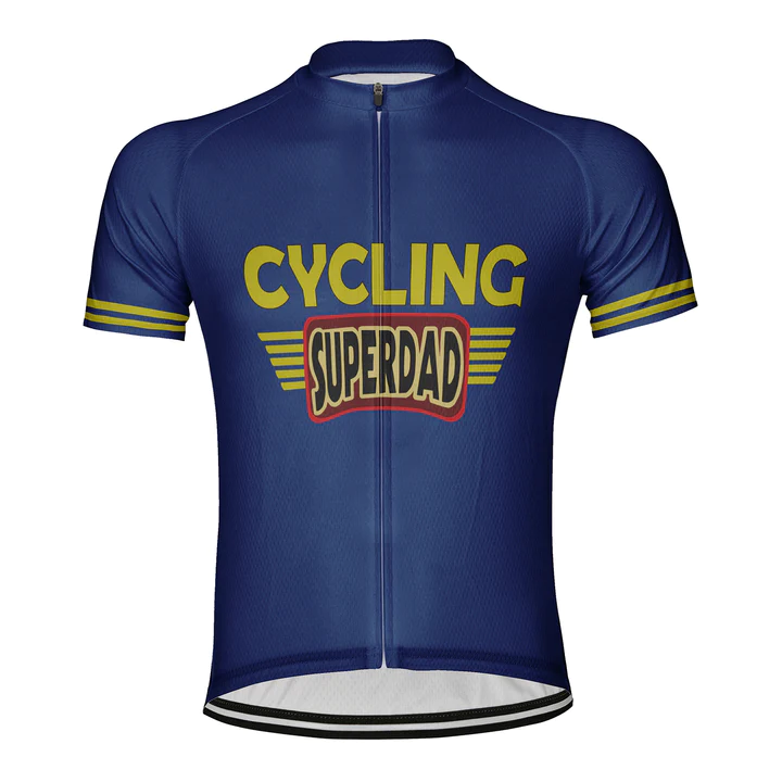 Customized Okayest Super Dad Short Sleeve Cycling Jersey for Men