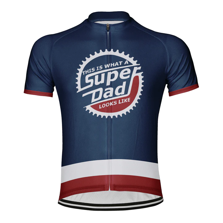 Customized Okayest Super Dad Short Sleeve Cycling Jersey for Men