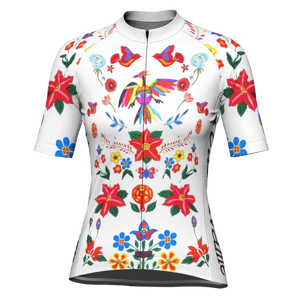 Customized Colorful  Short Sleeve Cycling Jersey For Women