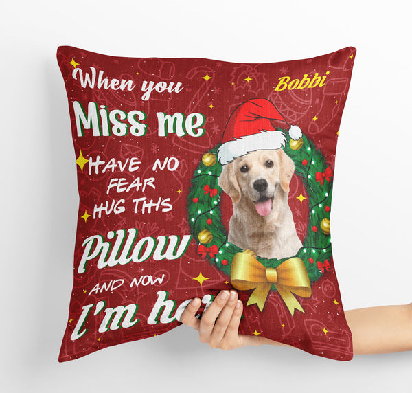 Custom Photo Hug This Pillow Then You Know I'm Here - Memorial Personalized Custom Pillow