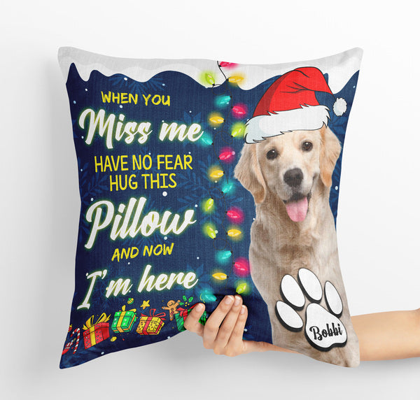 Custom Photo Hug This Pillow Then You Know I'm Here - Memorial Personalized Custom Pillow