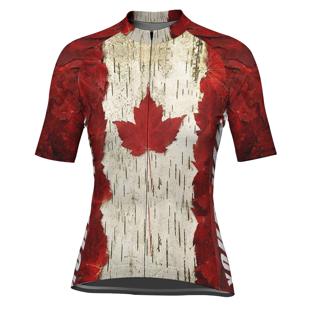 Customized Canada Short Sleeve Cycling Jersey for Women