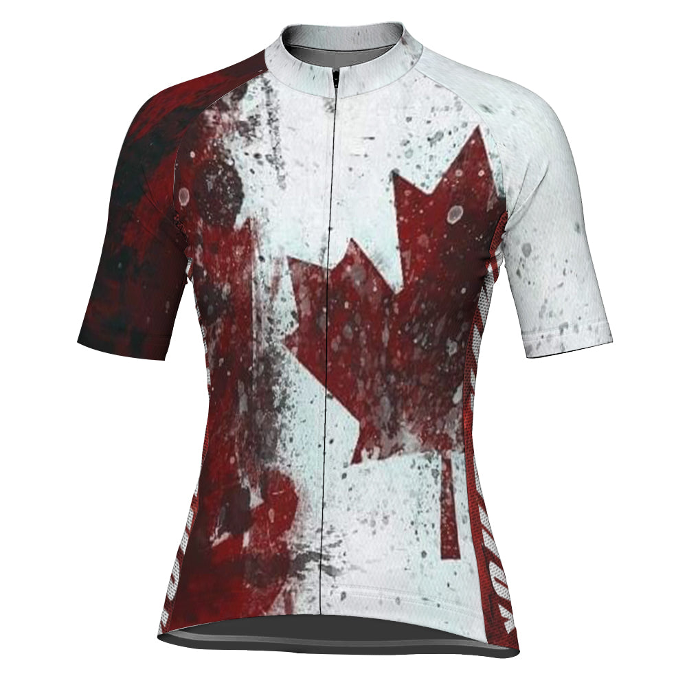 Customized Canada Short Sleeve Cycling Jersey for Women