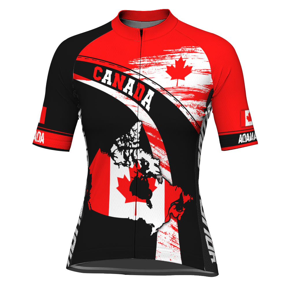 Customized Canada Short Sleeve Cycling Jersey for Women