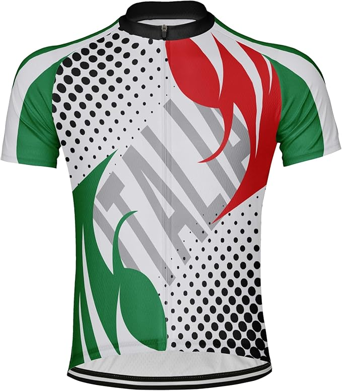 Personalizzalo Italia Uomo Maglia da Ciclismo Manica Corta Bici Maglietta