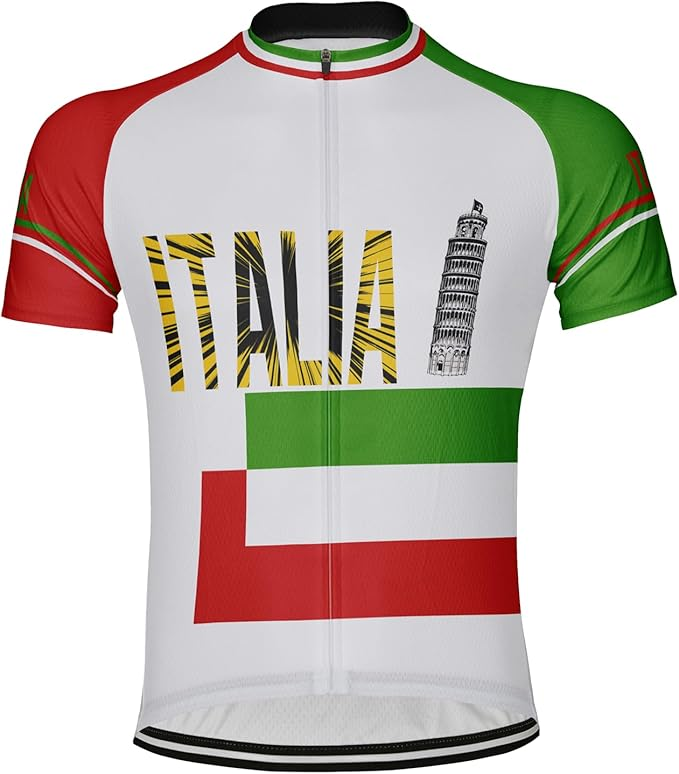 Personalizzalo Italia Uomo Maglia da Ciclismo Manica Corta Bici Maglietta