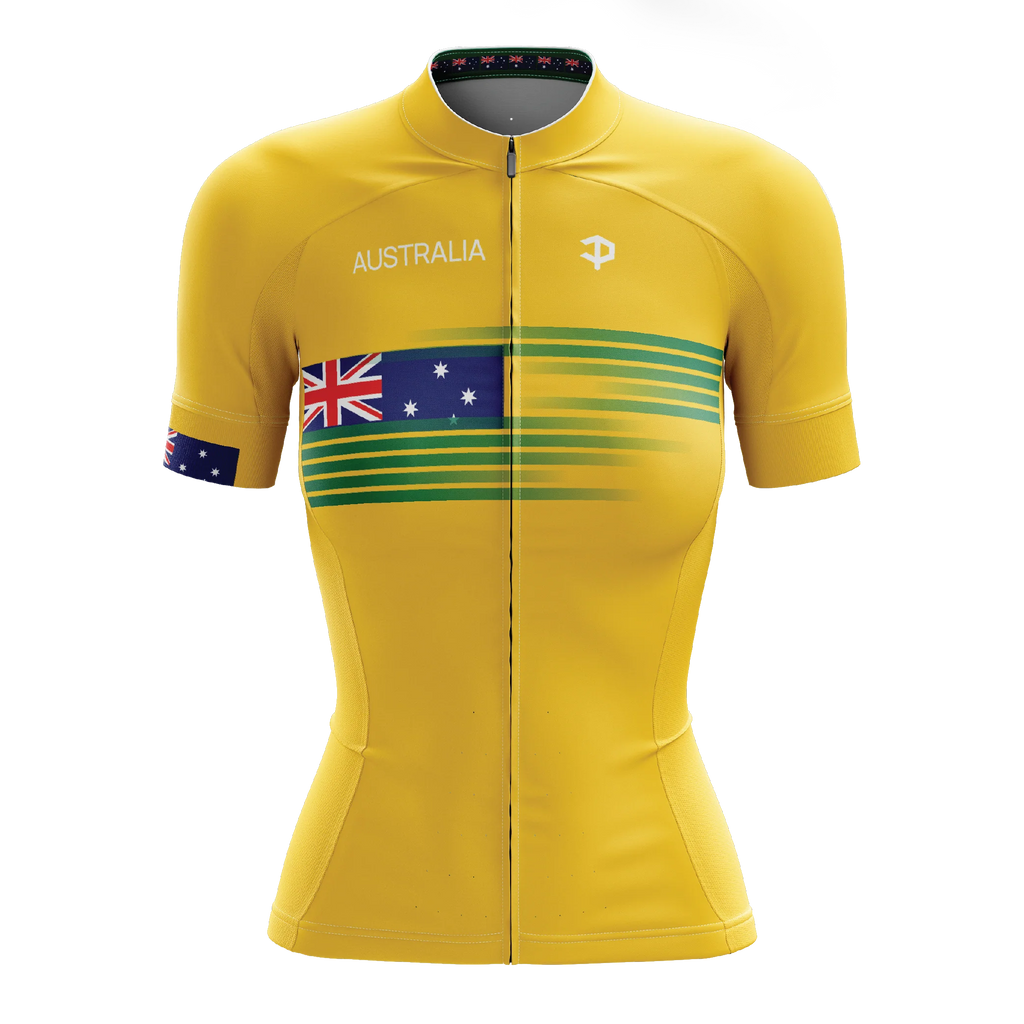 Personalized Australia Short Sleeve Cycling Jersey For Women