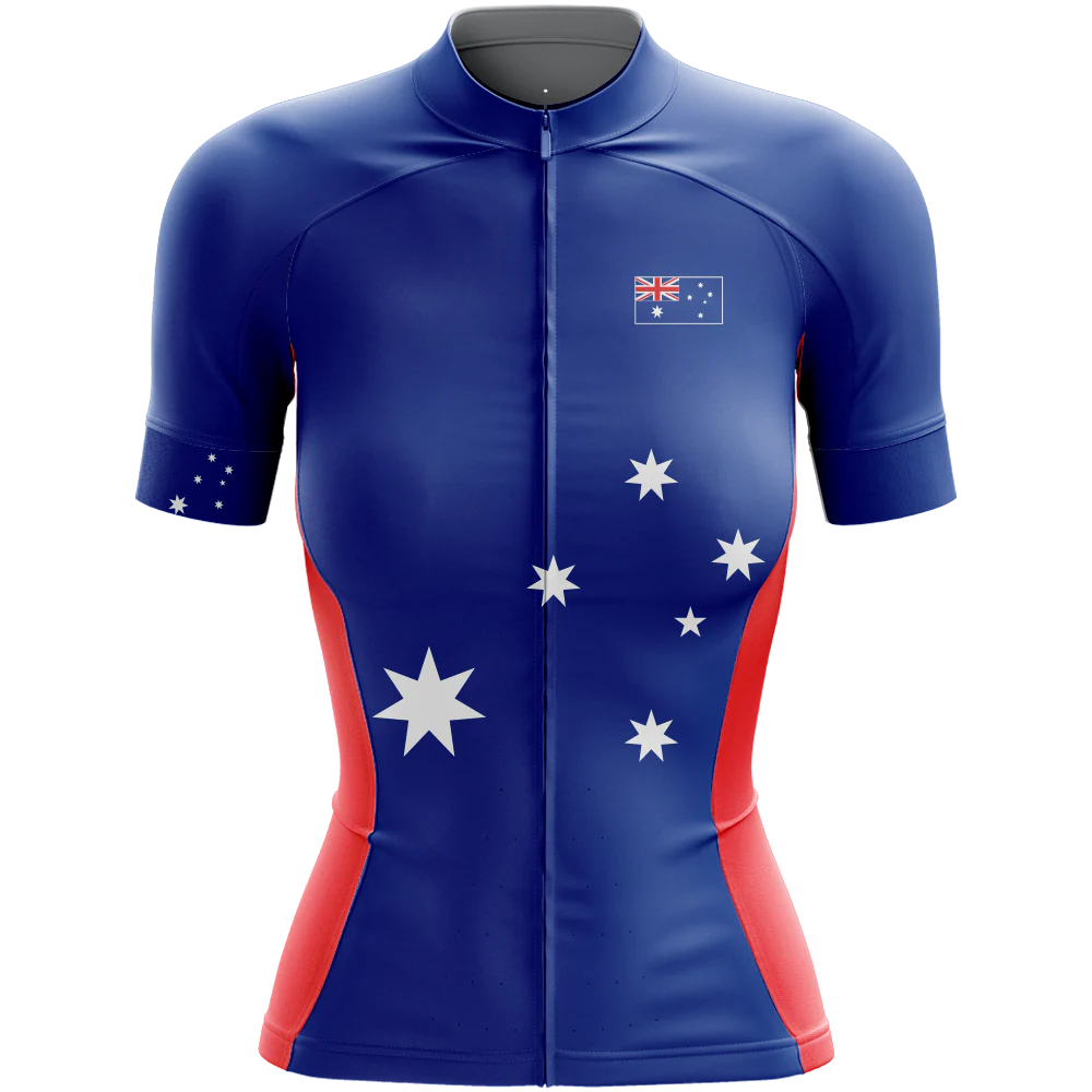 Personalized Australia Short Sleeve Cycling Jersey For Women