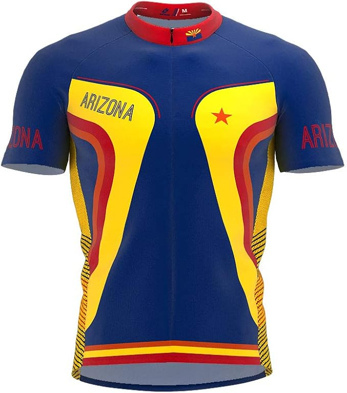 Customized Arizona Winter Thermal Fleece Short Sleeve Cycling Jersey for Men