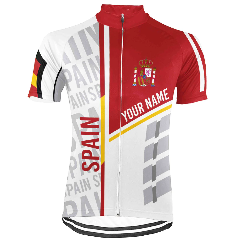 Customized Spain Short Sleeve Cycling Jersey for Men