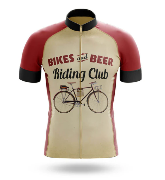 Custom Name Bikes And Beer Riding Clup Cycling Jersey For Men