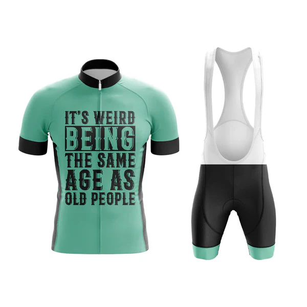 Customized It's Weird Being The Same Age As Old People Short Sleeve Cycling Jersey For Men