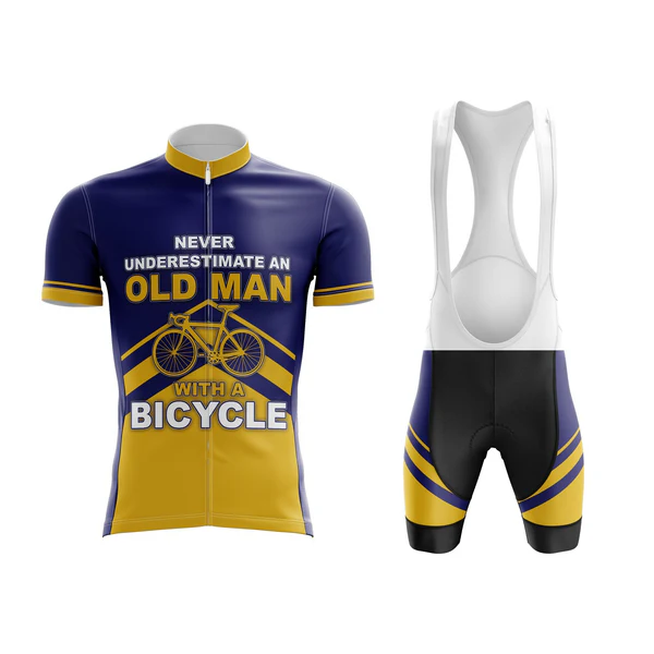 Customized Never Underestimate An Old MAN With A Bicycle Short Sleeve Cycling Jersey For Men