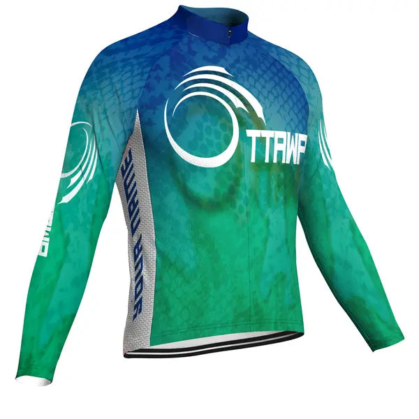 Customized Ottawa Winter Thermal Fleece Long Sleeve Cycling Jersey for Men