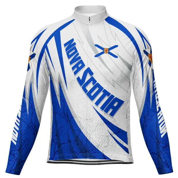 Customized Nova Scotia Winter Thermal Fleece Long Sleeve Cycling Jersey for Men