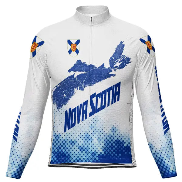 Customized Nova Scotia Winter Thermal Fleece Long Sleeve Cycling Jersey for Men