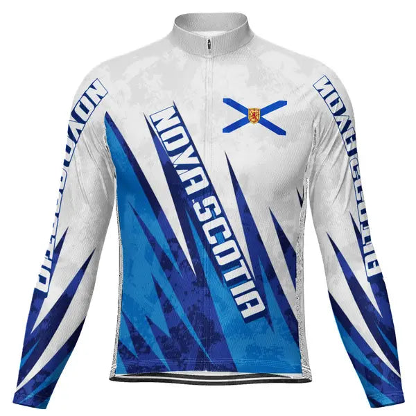 Customized Nova Scotia Winter Thermal Fleece Long Sleeve Cycling Jersey for Men