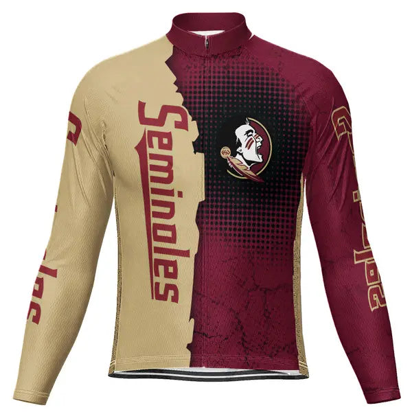 Customized Florida State Seminoles Long Sleeve Cycling Jersey for Men