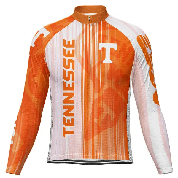 Customized Tennessee Volunteers Football Cycling Winter Thermal Fleece Long Sleeve Jersey For Men