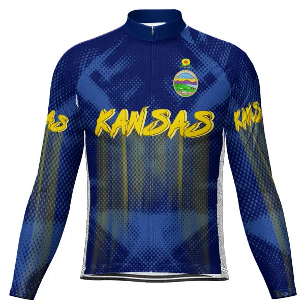 Customized Kansas Long Sleeve Cycling Jersey for Men