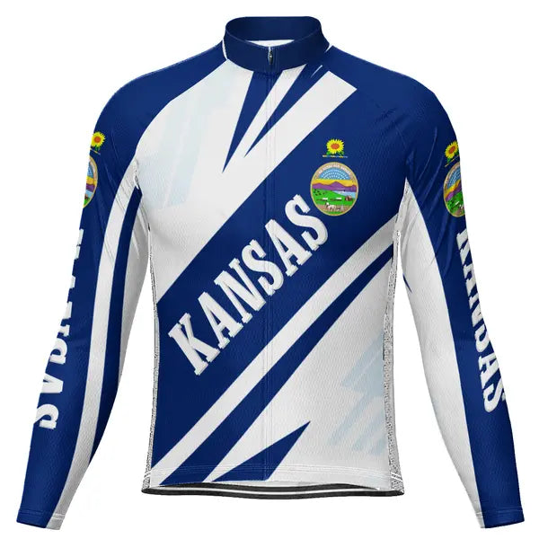 Customized Kansas Winter Thermal Fleece Long Sleeve For Men