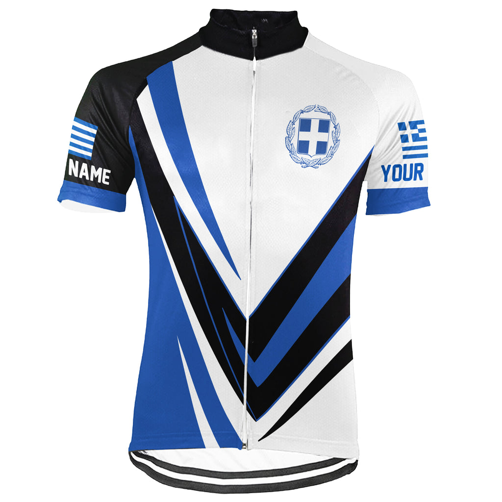 Customized Greece Short Sleeve Cycling Jersey for Men