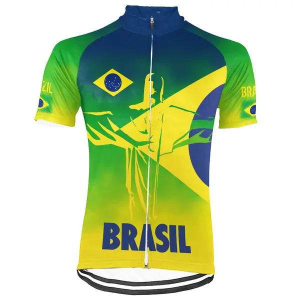 Customized Brazil Short Sleeve Cycling Jersey for Men