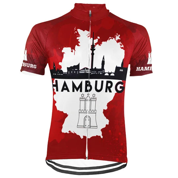 Customized Hamburg Short Sleeve Cycling Jersey for Men