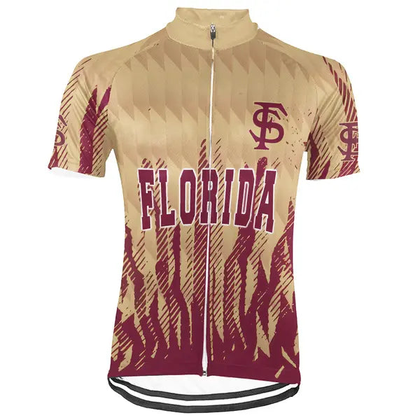 Customized Florida State Seminoles Short Sleeve Cycling Jersey for Men