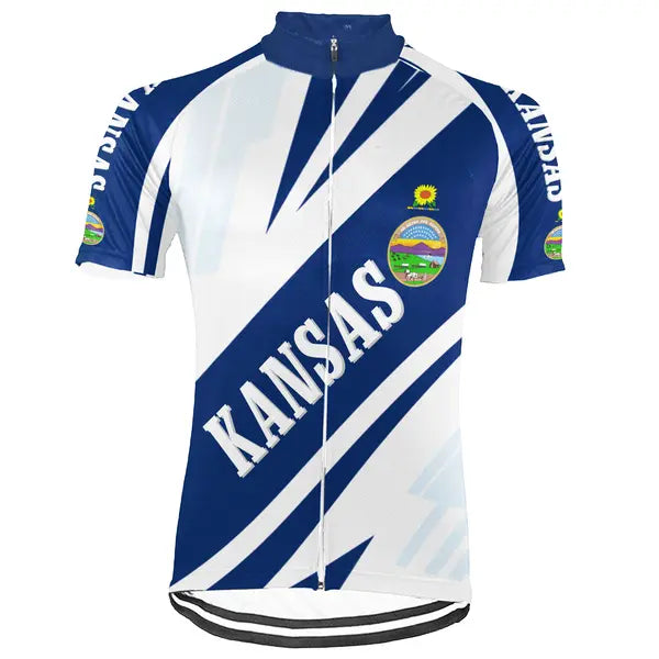 Customized Kansas Short Sleeve Cycling Jersey for Men