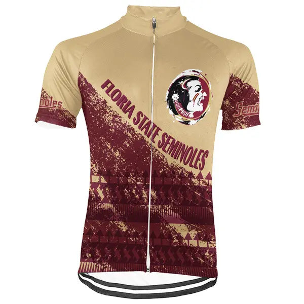 Customized Florida State Seminoles Short Sleeve Cycling Jersey for Men