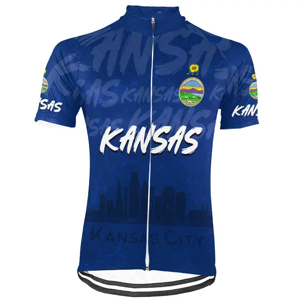 Customized Kansas Short Sleeve Cycling Jersey for Men