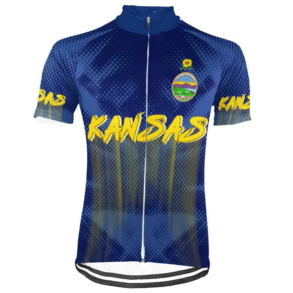 Customized Kansas Short Sleeve Cycling Jersey for Men