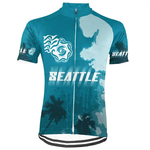 Customized Seattle Short Sleeve Cycling Jersey for Men