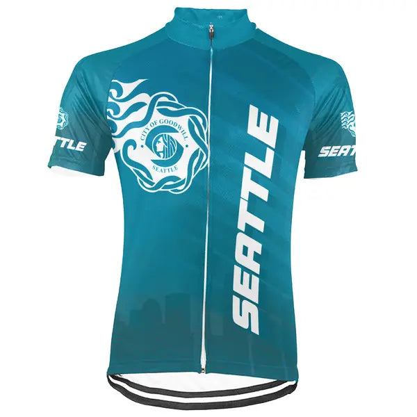 Customized Seattle Short Sleeve Cycling Jersey for Men