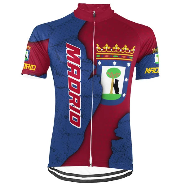 Customized Madrid Short Sleeve Cycling Jersey for Men