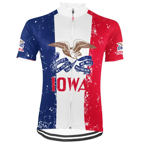 Customized Iowa Short Sleeve Cycling Jersey for Men