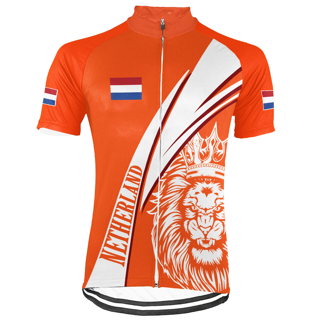 Customized Netherlands Short Sleeve Cycling Jersey for Men