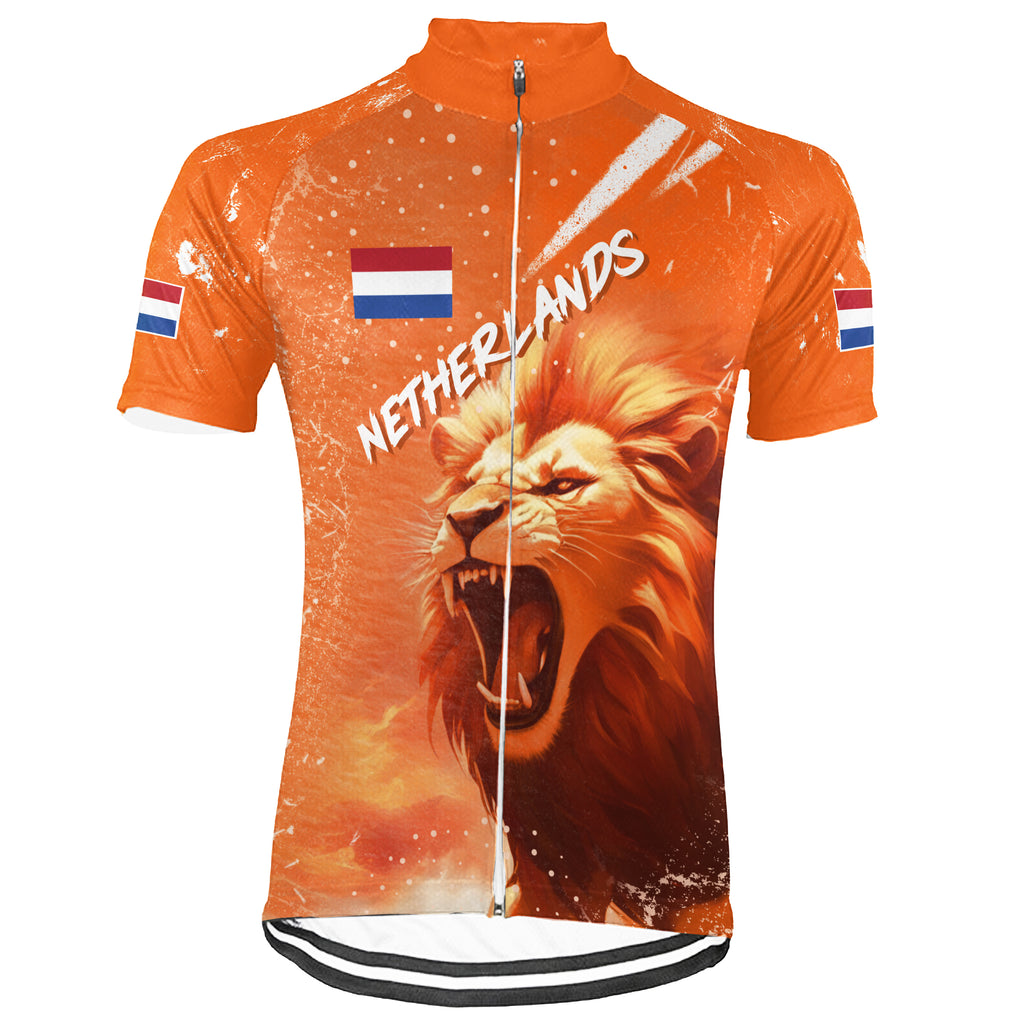 Customized Netherlands Short Sleeve Cycling Jersey for Men