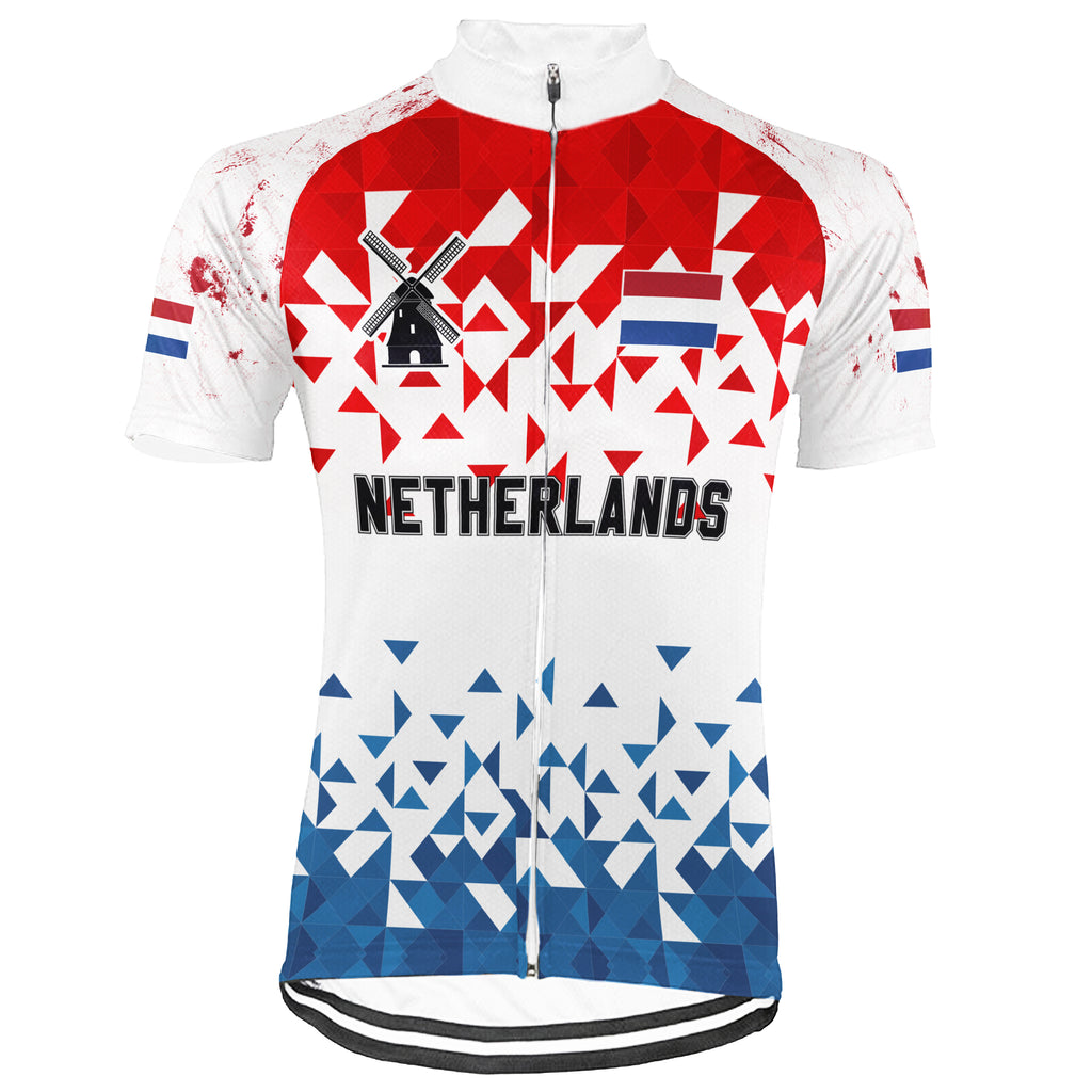 Customized Netherlands Short Sleeve Cycling Jersey for Men